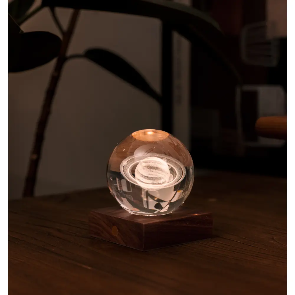 Lampa Amber Crystal 3D laser / Kolekcja kosmiczna: Saturn - obrazek 3