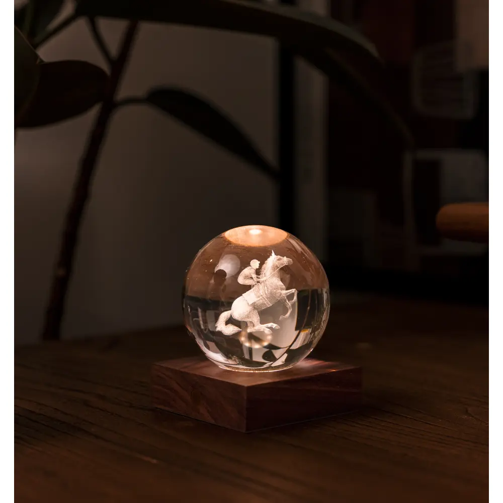 Lampa Amber Crystal 3D laser / Kolekcja sportowa: Wyścigi konne - obrazek 3
