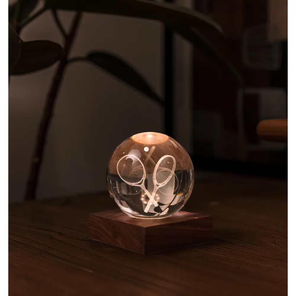 Lampa Amber Crystal 3D laser / Kolekcja sportowa: Rakieta tenisowa - obrazek 3