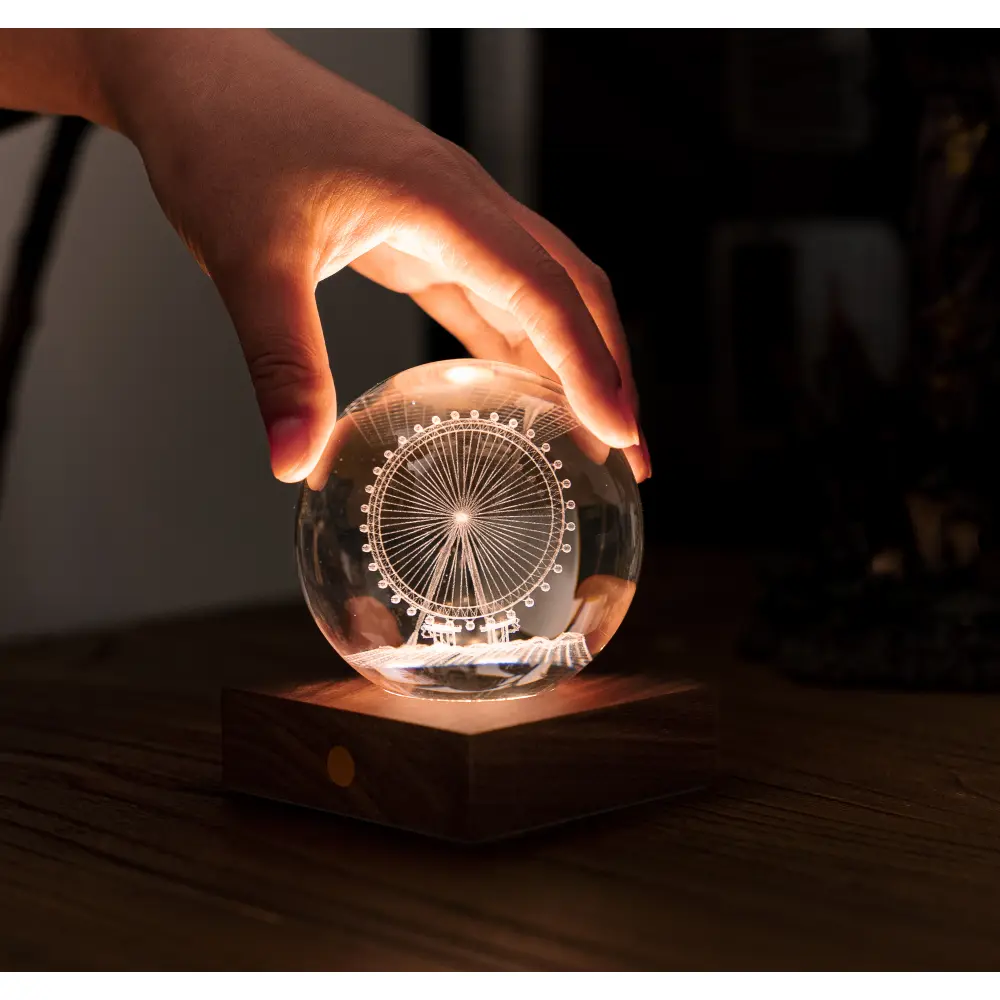 Lampa Amber Crystal 3D laser / Kolekcja przygodowa: Diabelski młyn - obrazek 2