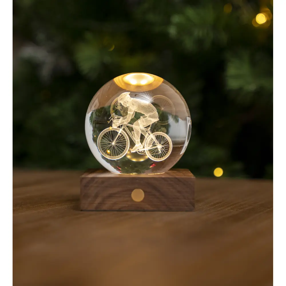 Lampa Amber Crystal 3D laser / Kolekcja sportowa: Rowerzysta - obrazek 5