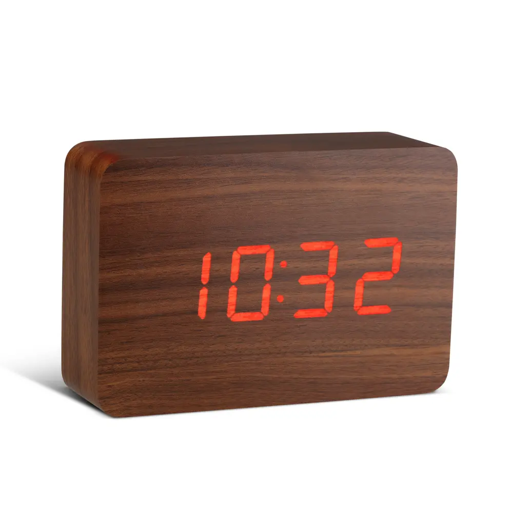 Budzik Brick Click LED Brązowy / Czerwony - obrazek 5