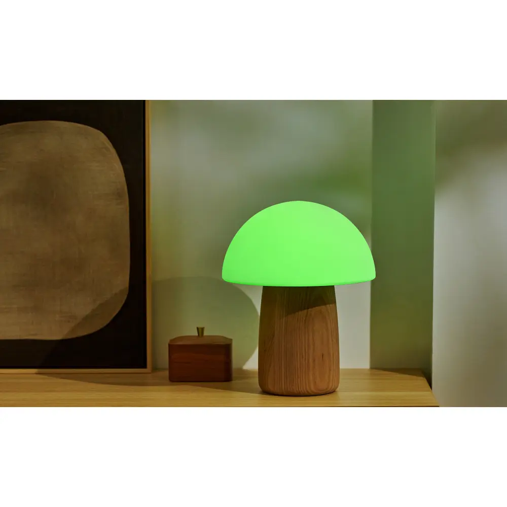 Duża Lampa Alice Mushroom Natural Walnut Wood - obrazek 6