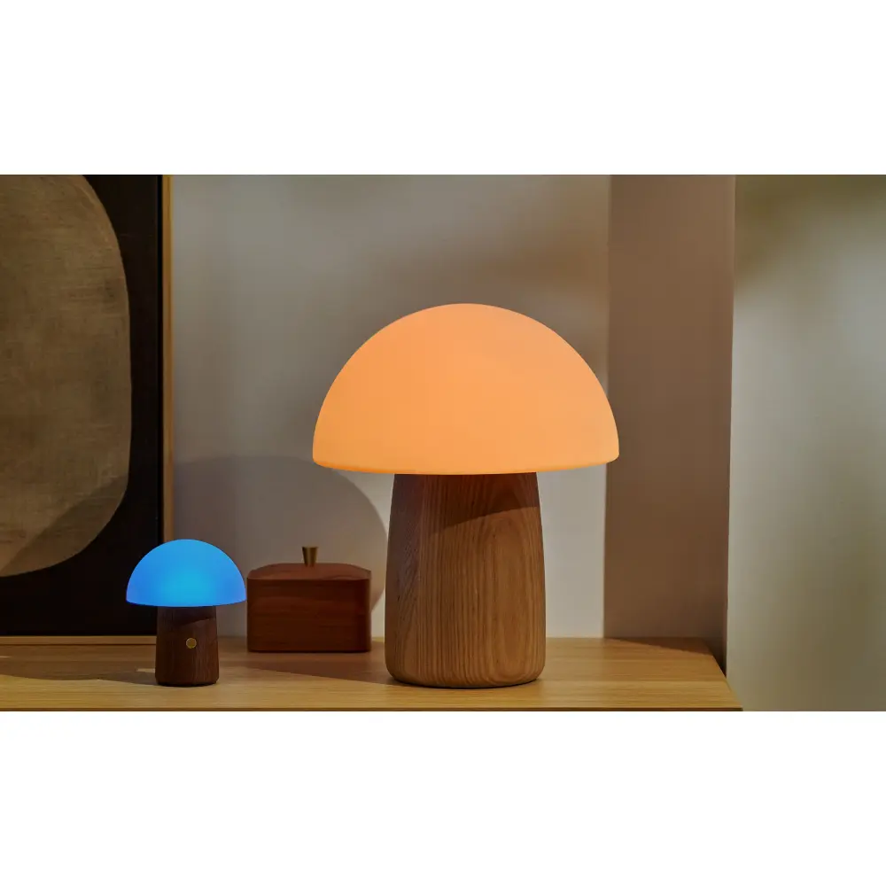 Lampa Alice Mushroom Mini Natural Walnut Wood - obrazek 5
