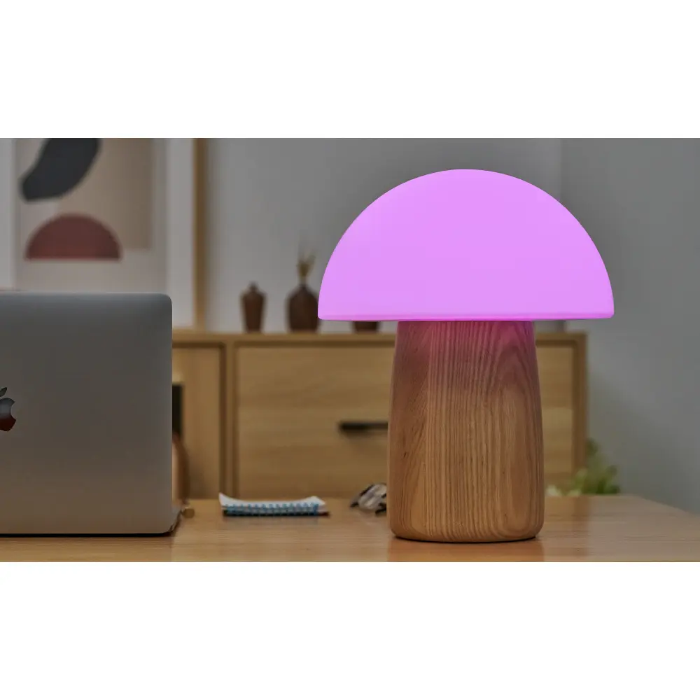 Duża Lampa Alice Mushroom Natural Walnut Wood - obrazek 12