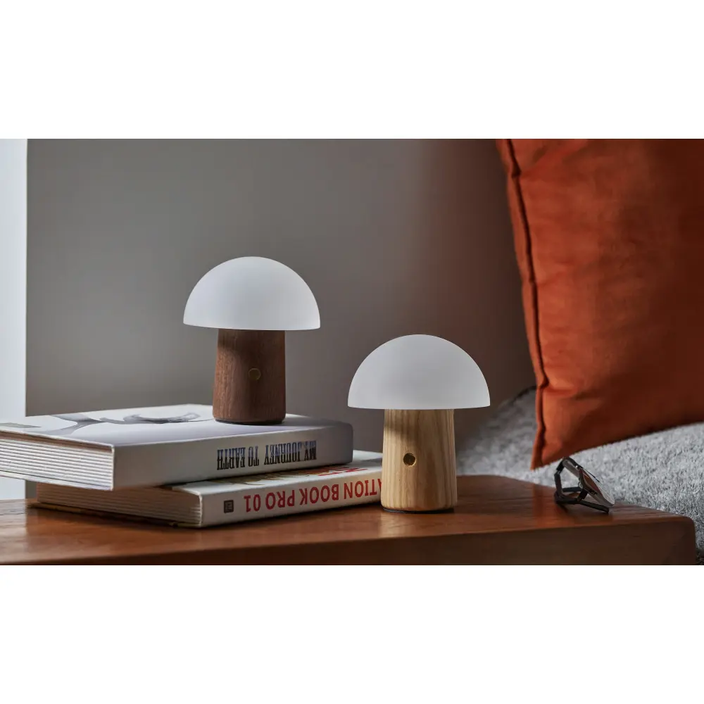 Lampa Alice Mushroom Mini Natural Walnut Wood - obrazek 9