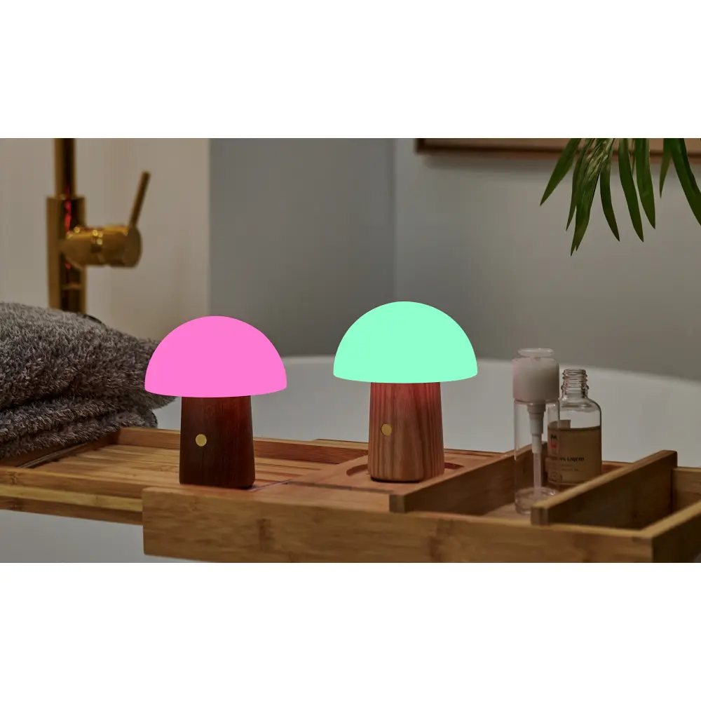 Lampa Alice Mushroom Mini Natural Walnut Wood - obrazek 2