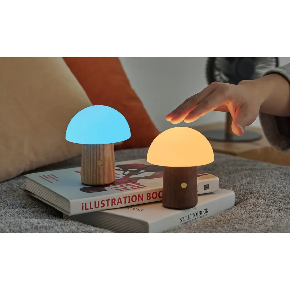 Lampa Alice Mushroom Mini Natural Walnut Wood - obrazek 3