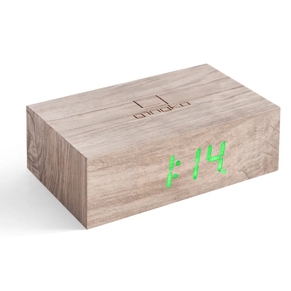 Budzik Flip Cilck Ash Wood Effect