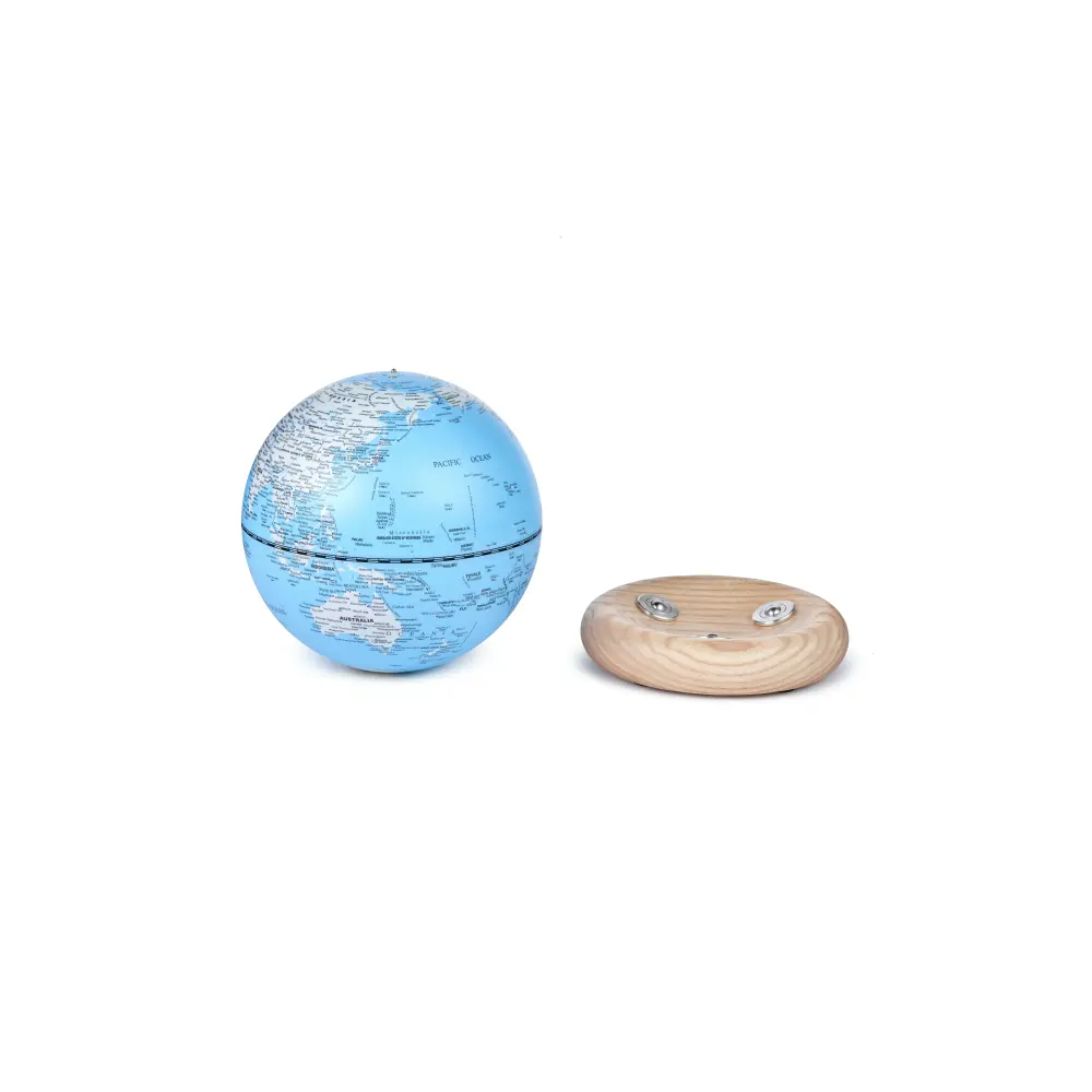 Mini Lampa Atlas Globe Lightblue White Ash base - obrazek 6