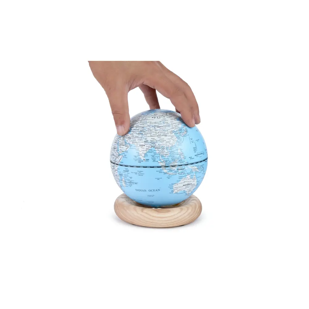 Mini Lampa Atlas Globe Lightblue White Ash base - obrazek 7