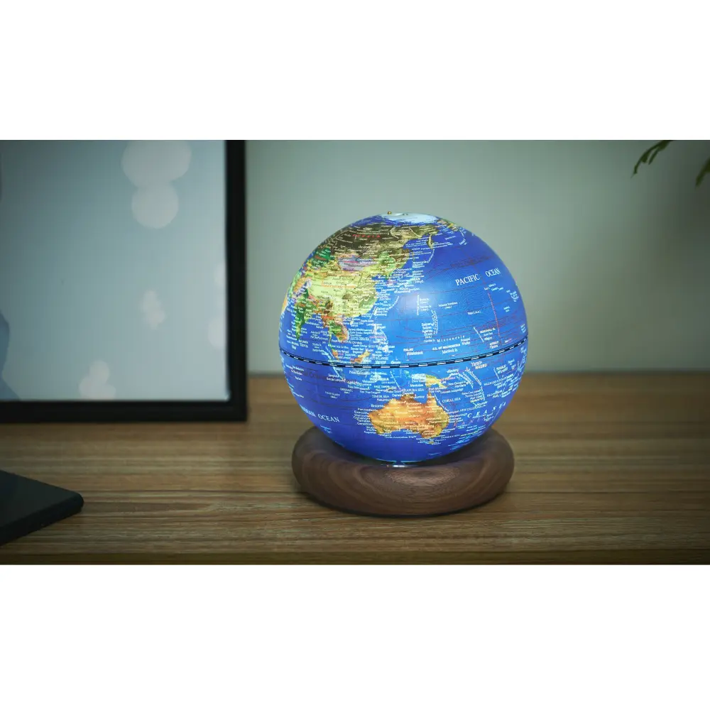 Mini Lampa Atlas Globe Darkblue Walnut base - obrazek 11