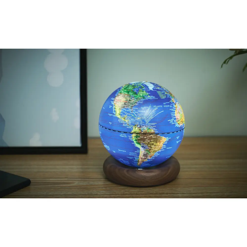 Mini Lampa Atlas Globe Darkblue Walnut base - obrazek 12