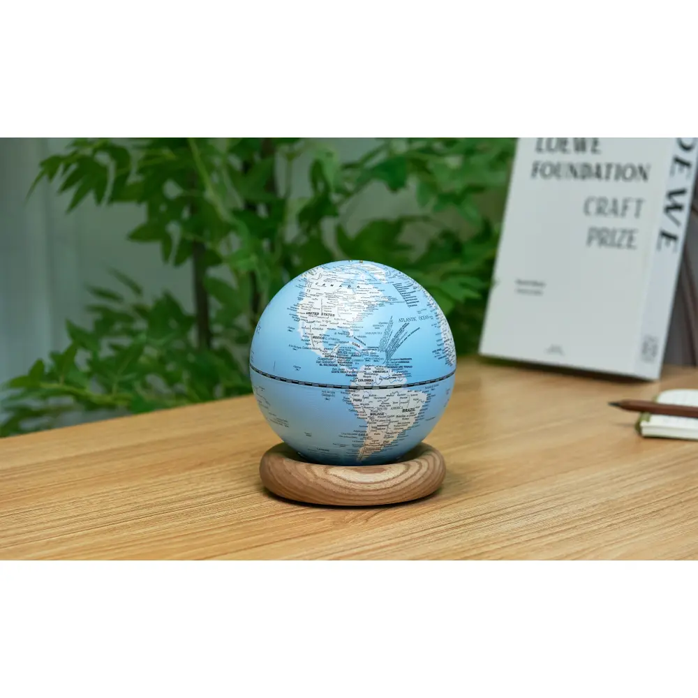 Mini Lampa Atlas Globe Lightblue White Ash base - obrazek 13