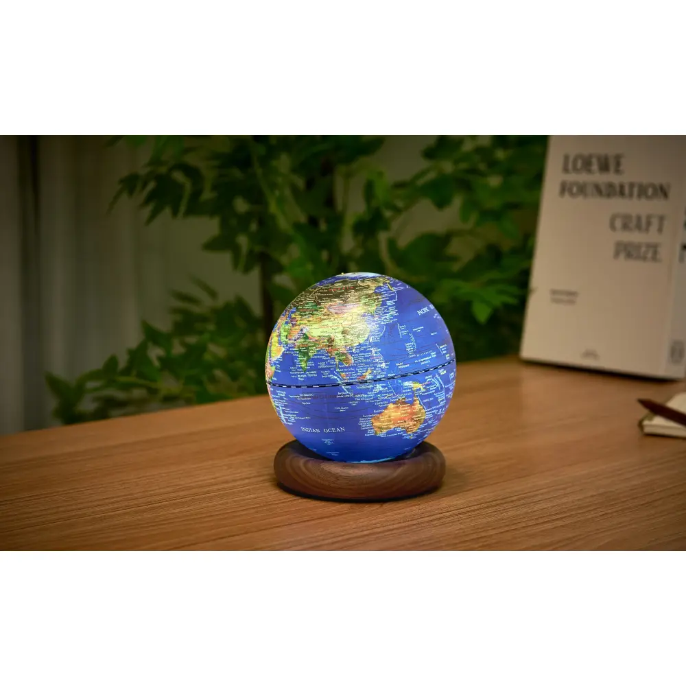 Mini Lampa Atlas Globe Darkblue Walnut base - obrazek 15
