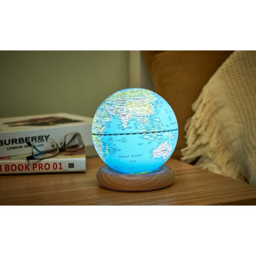 Mini Lampa Atlas Globe Lightblue White Ash base - obrazek 16