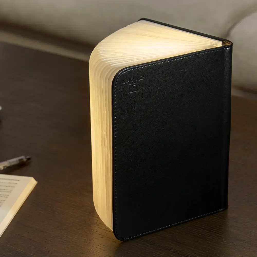Duża lampa książka Smart Book Black - wykończenie włókno skórzane - obrazek 4