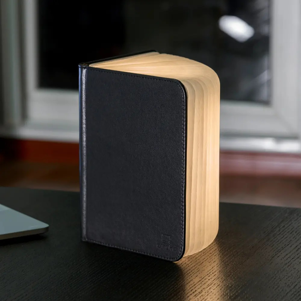 Duża lampa książka Smart Book Black - wykończenie włókno skórzane - obrazek 2