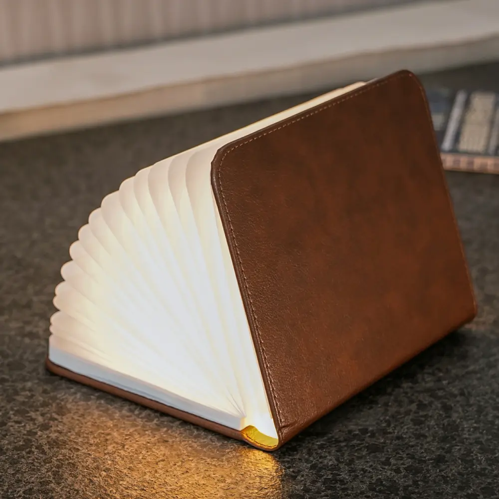 Duża lampa książka Smart Book Brown- wykończenie włókno skórzane - obrazek 7