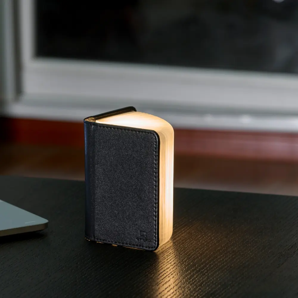 Mini Lampa książka Smart Book Black - wykończenie włókno skórzane - obrazek 3
