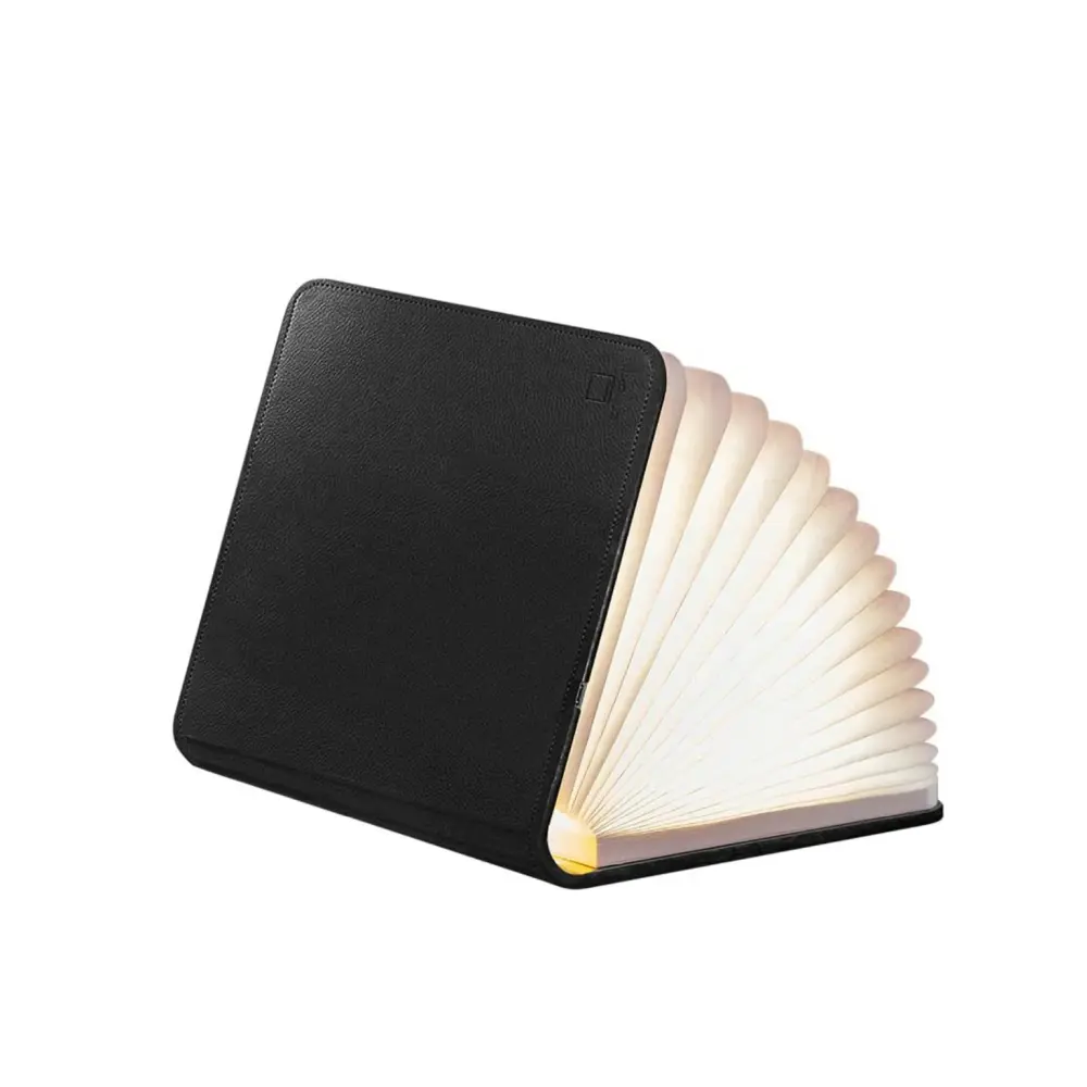 Mini Lampa książka Smart Book Black - wykończenie włókno skórzane