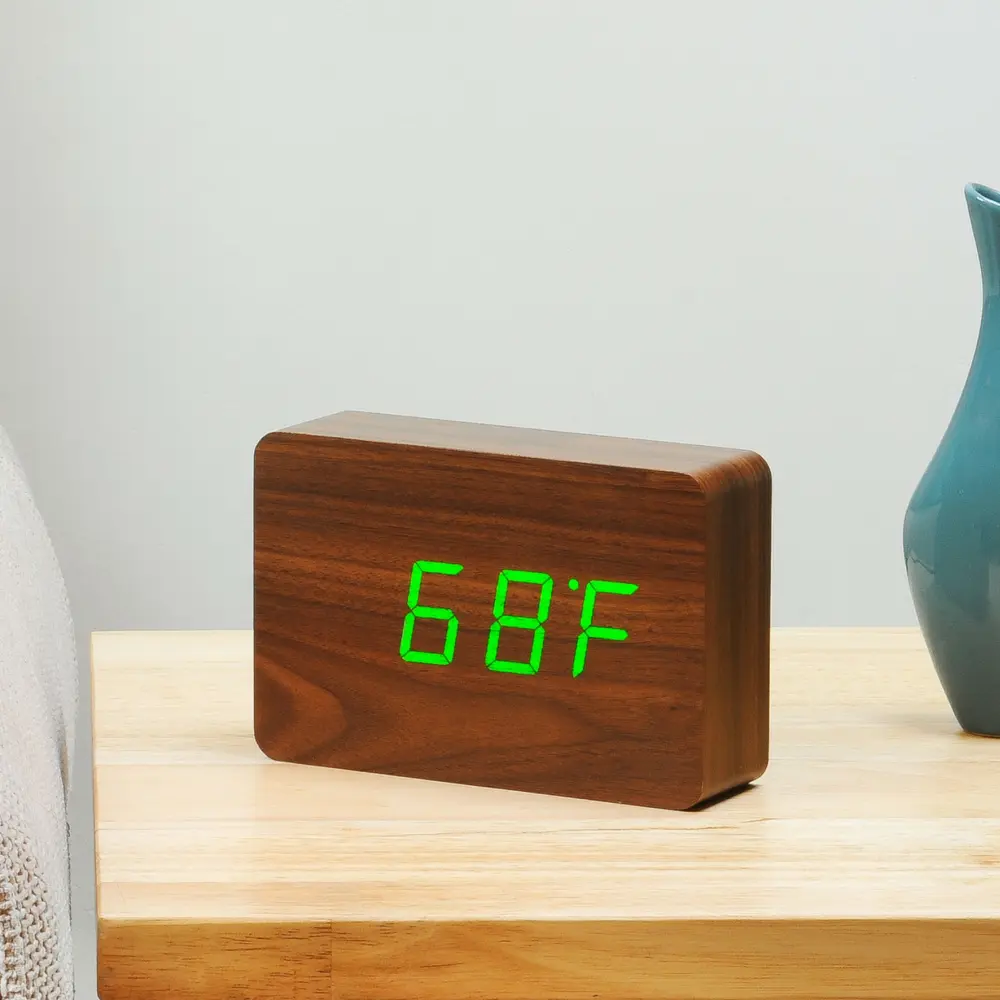 Budzik Brick Click LED Brązowy / Zielony - obrazek 4