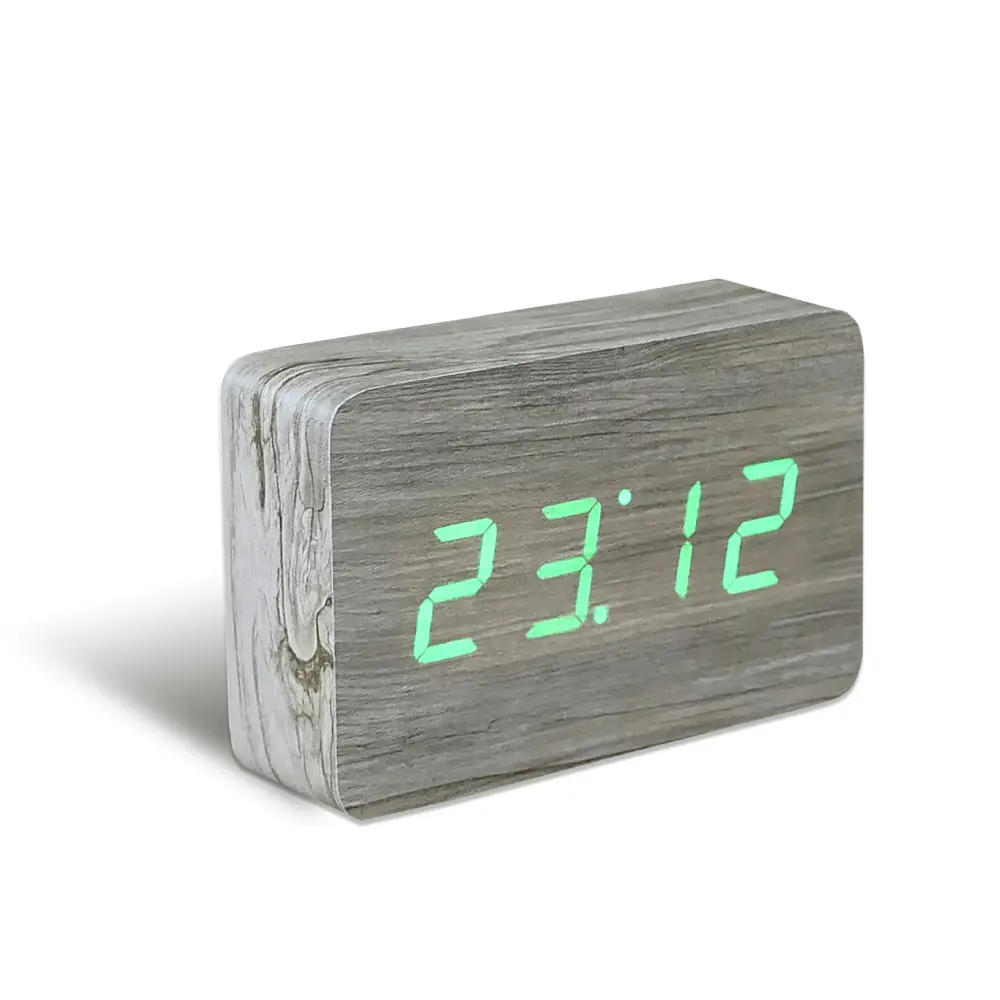 Budzik Brick Click LED Szary / Zielony