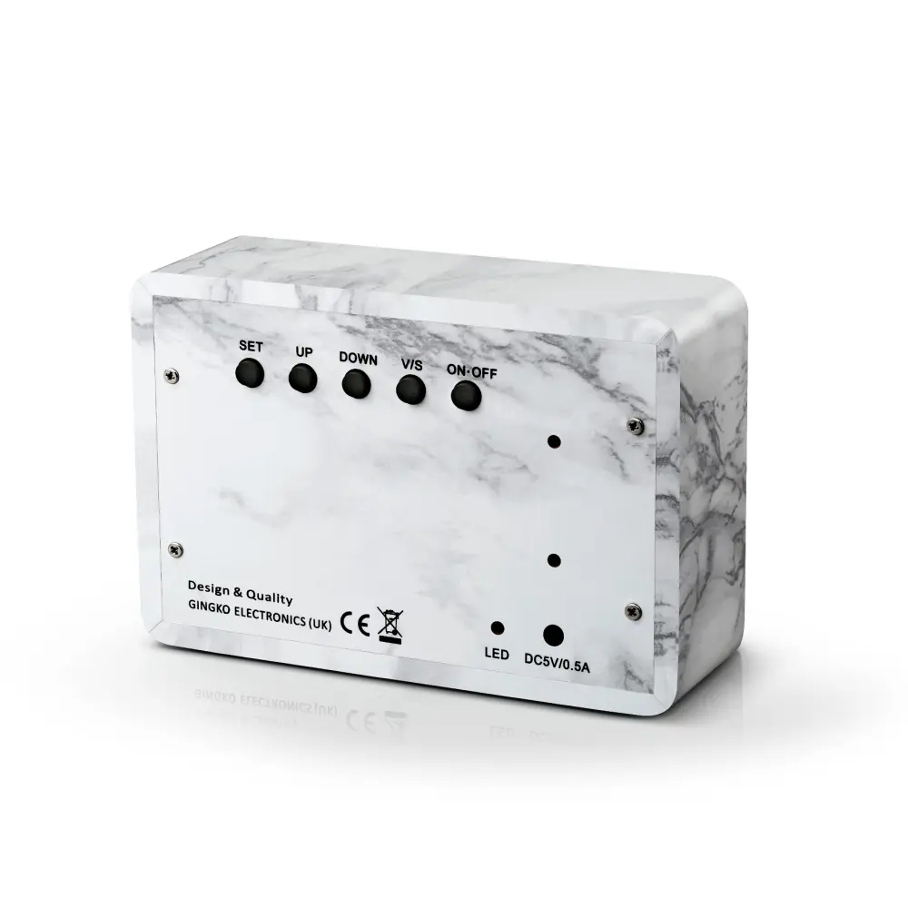 Budzik Brick Click LED Biały marmur - obrazek 3