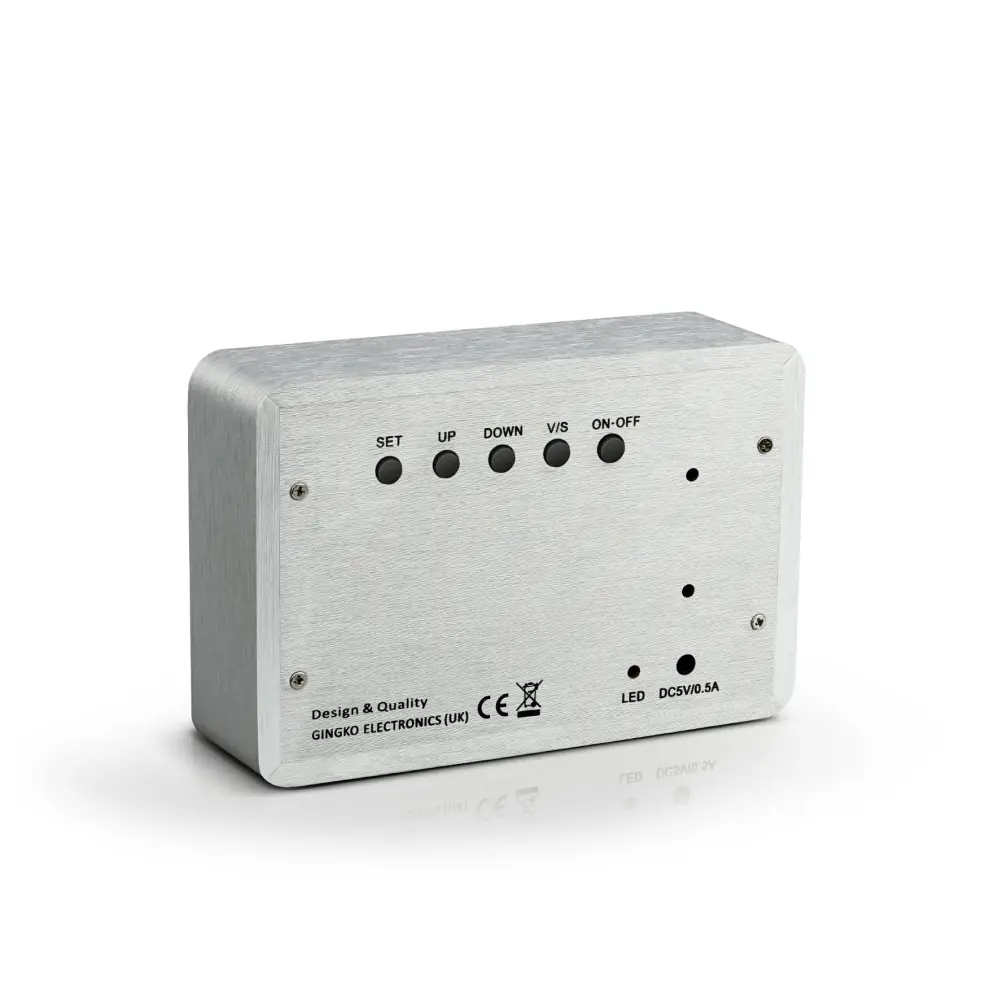 Budzik Brick Click LED Aluminium / Biały - obrazek 3