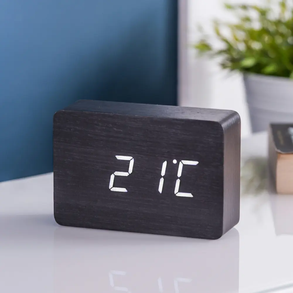Budzik Brick Click LED Czarny / Biały - obrazek 3