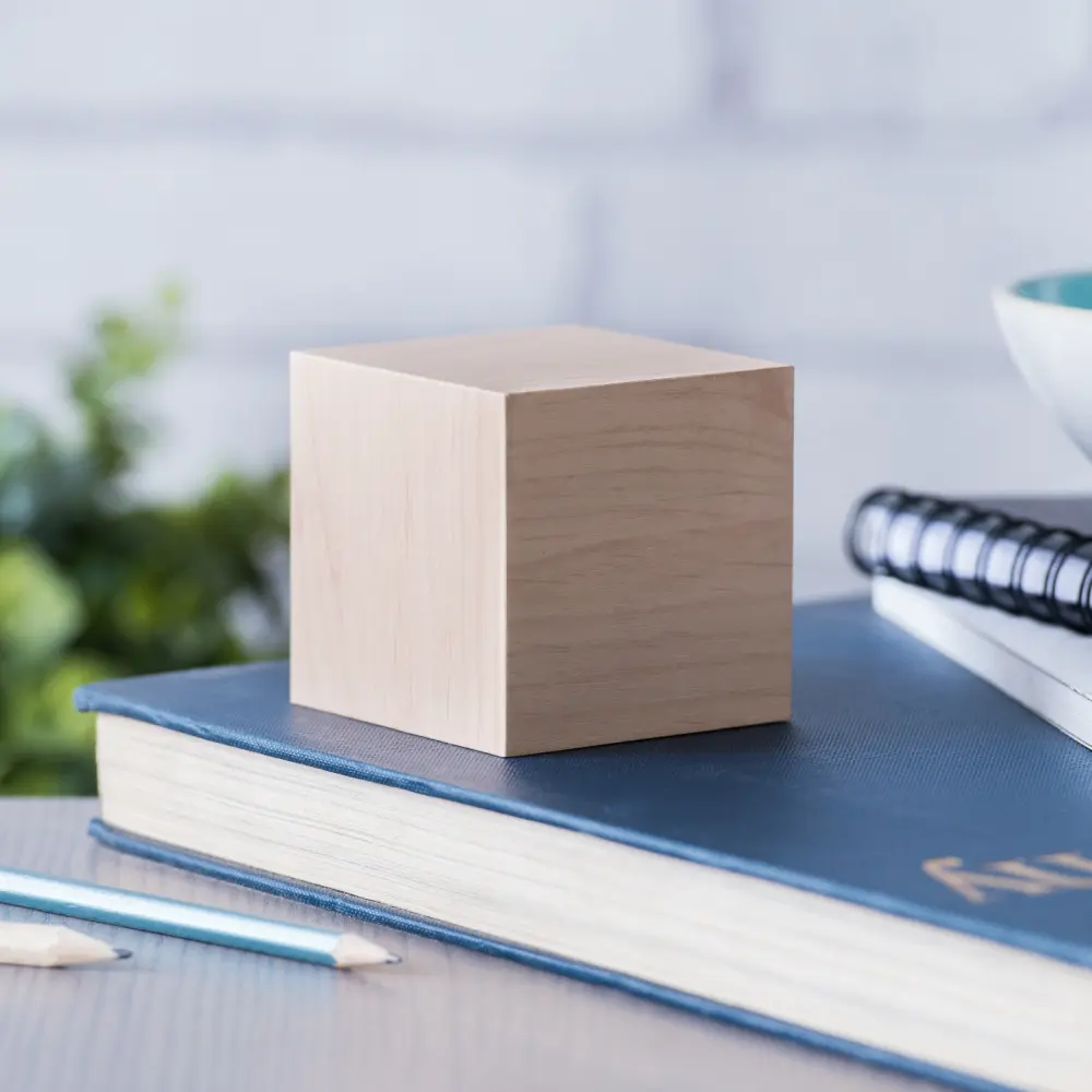 Budzik Wooden Cube Click Klon / Pomarańczowy - obrazek 8