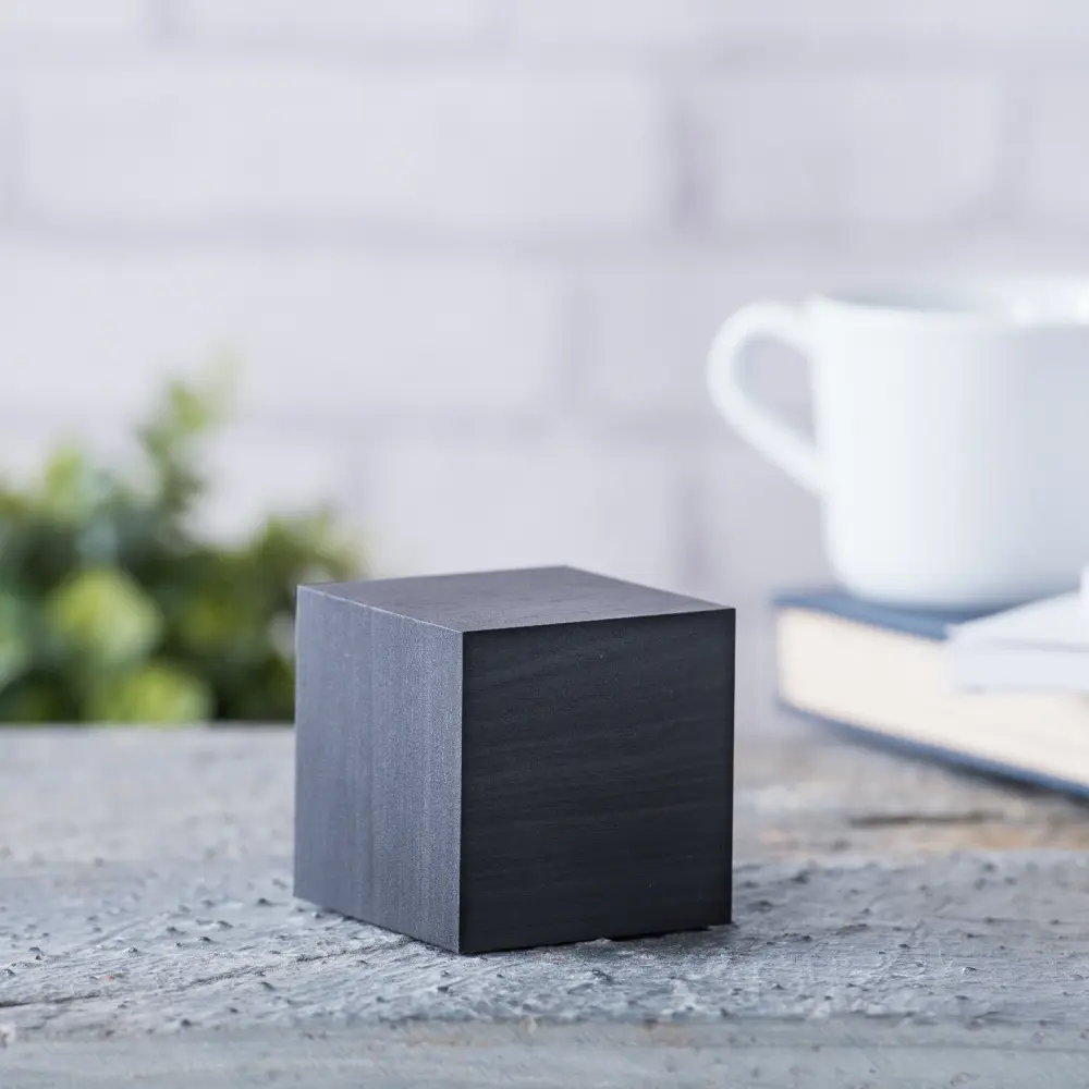 Budzik Wooden Cube Click Czarny / Biały LED - obrazek 3
