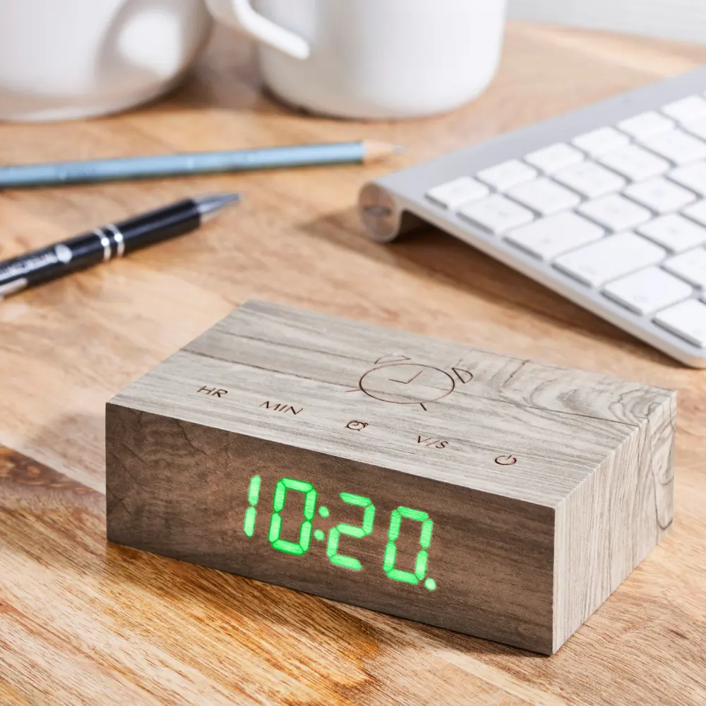 Budzik Flip Cilck  Ash Wood Effect - obrazek 2