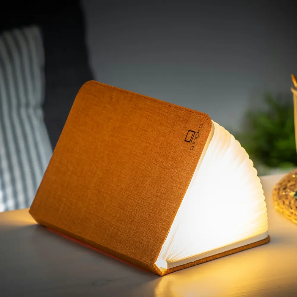Duża lampa książka Smart Book Harmony Orange - wykończenie tkaniną - obrazek 6