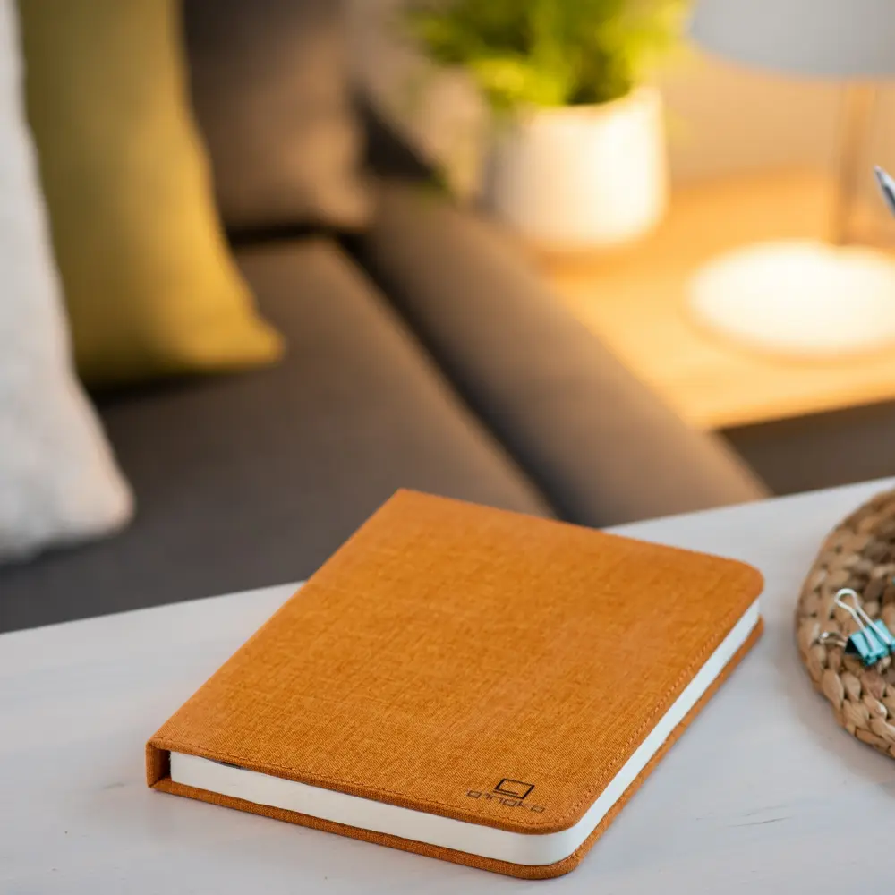 Duża lampa książka Smart Book Harmony Orange - wykończenie tkaniną - obrazek 7