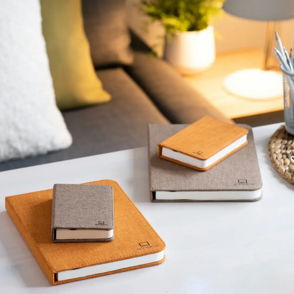 Duża lampa książka Smart Book Harmony Orange - wykończenie tkaniną - obrazek 9