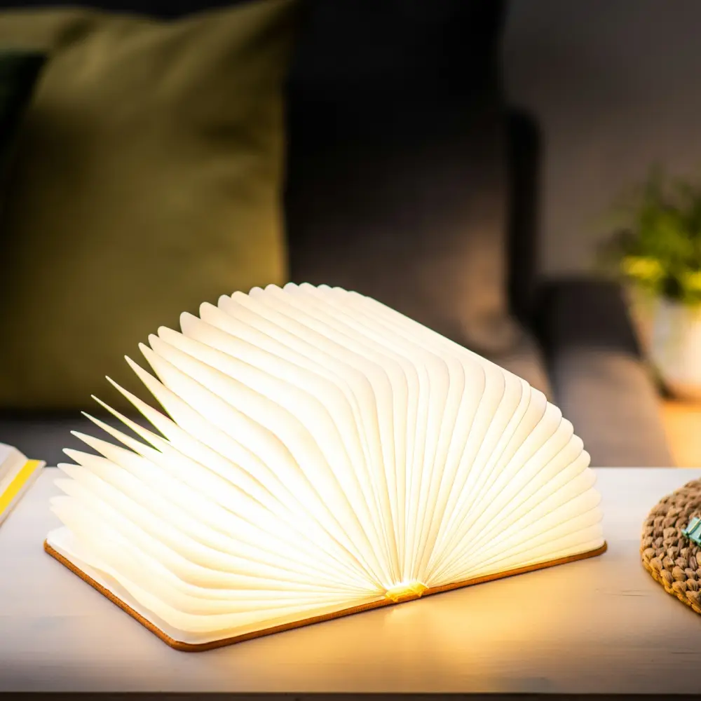 Duża lampa książka Smart Book Harmony Orange - wykończenie tkaniną - obrazek 2