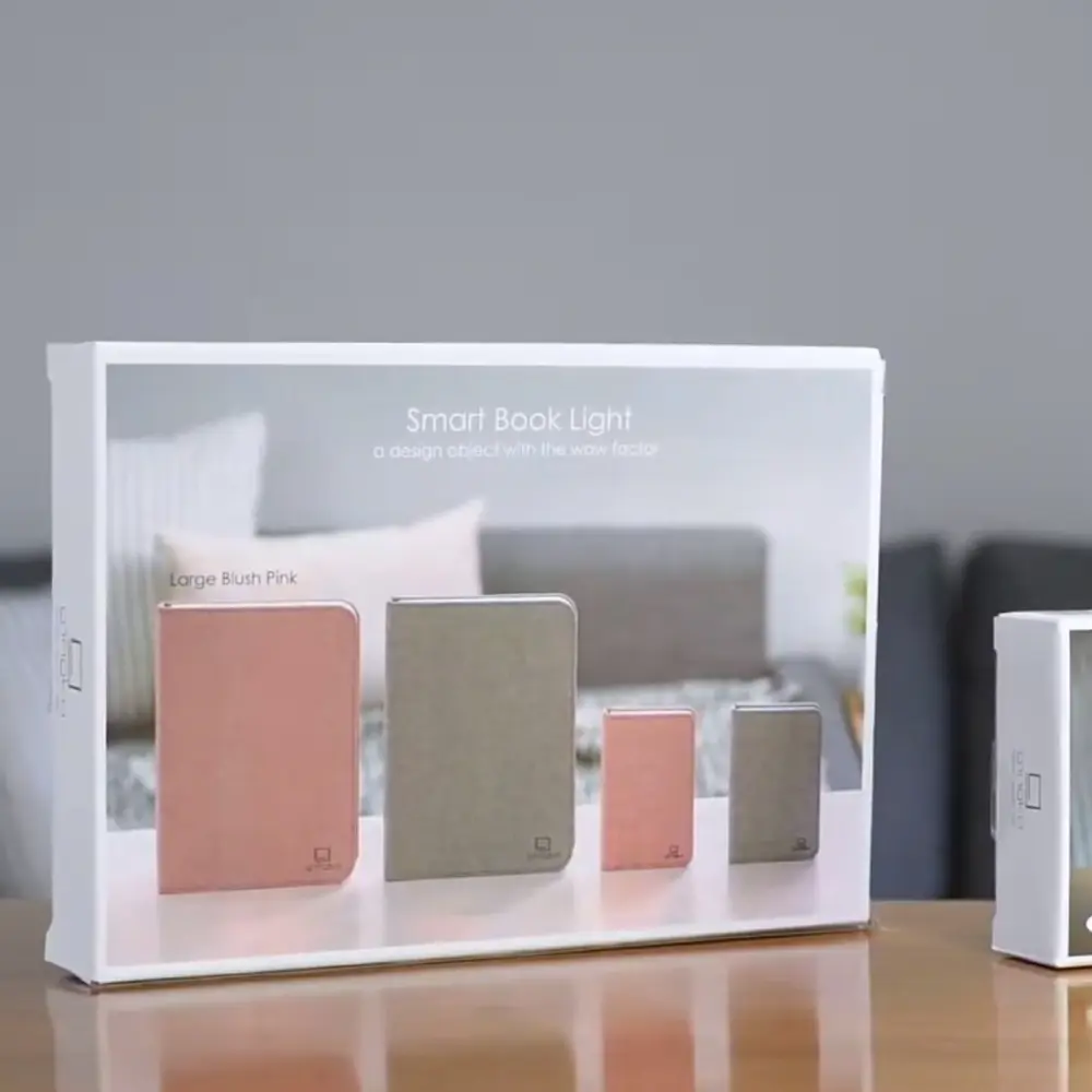 Duża lampa książka Smart Book Harmony Orange - wykończenie tkaniną - obrazek 5