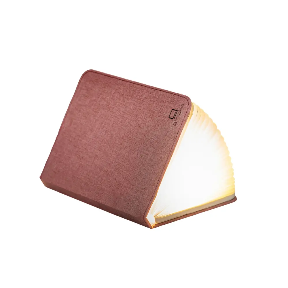 Duża lampa książka Smart Book Blush Pink - wykończenie tkaniną