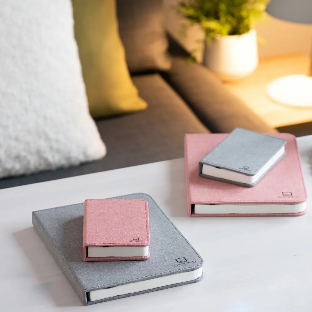 Duża lampa książka Smart Book Urban Grey - wykończenie tkaniną - obrazek 6