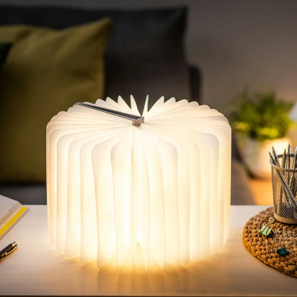 Duża lampa książka Smart Book Urban Grey - wykończenie tkaniną - obrazek 7