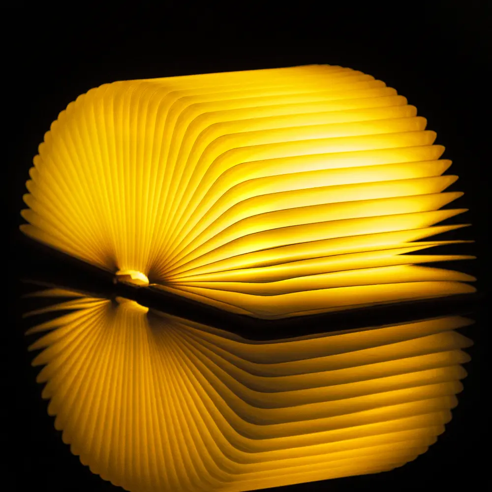 Duża lampa książka Smart Book Walnut - wykończenie naturalne drewno - obrazek 5
