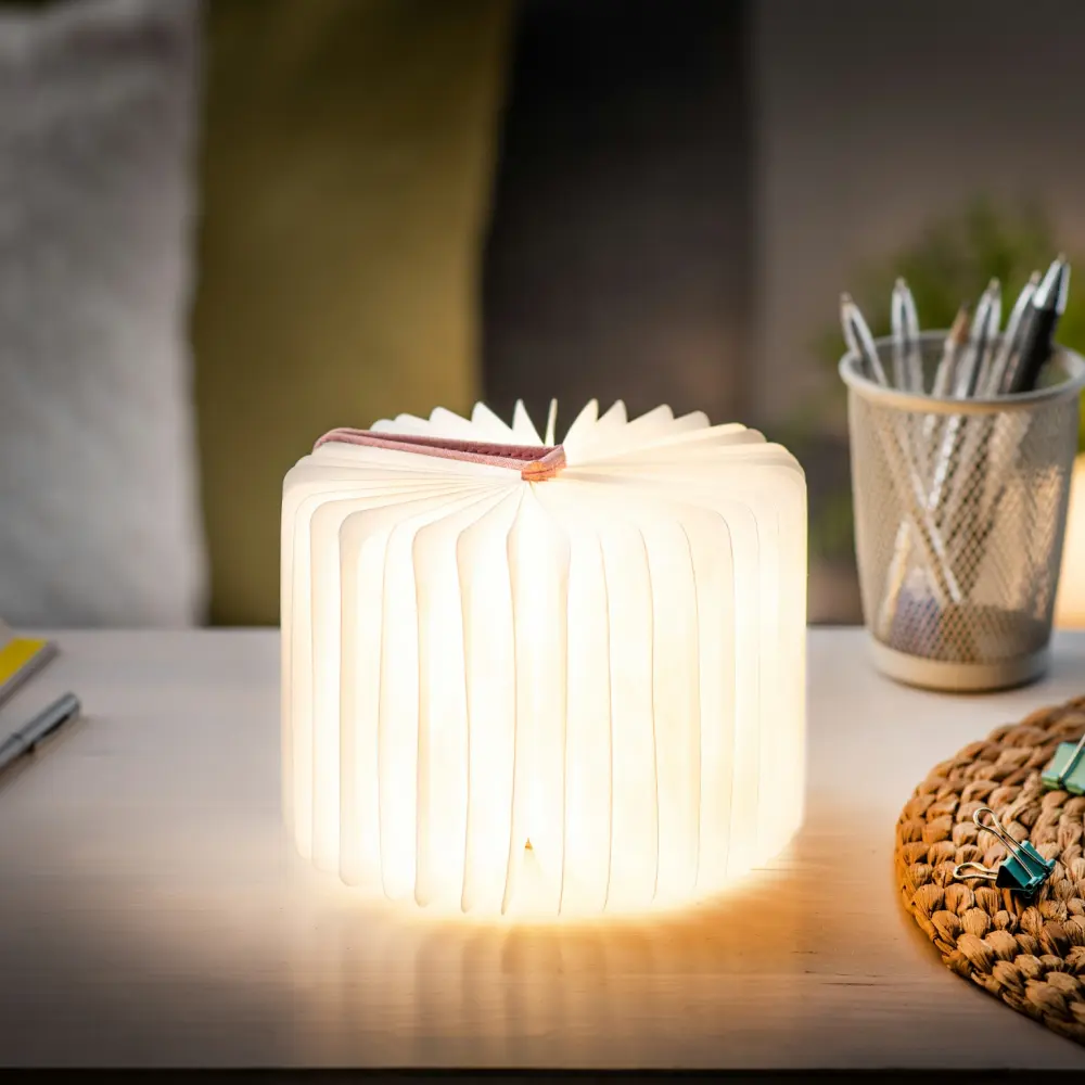 Mini Lampa książka Smart Book Blush Pink - wykończenie tkaniną - obrazek 7