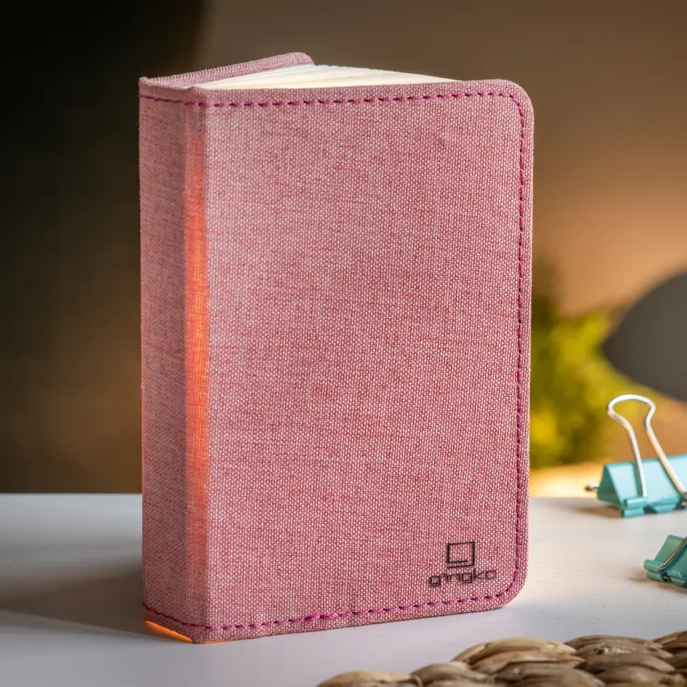 Mini Lampa książka Smart Book Blush Pink - wykończenie tkaniną - obrazek 8