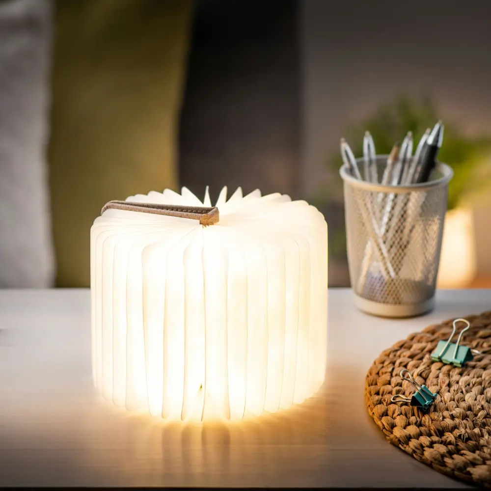 Mini Lampa książka Smart Book Coffee Brown - wykończenie tkaniną - obrazek 9