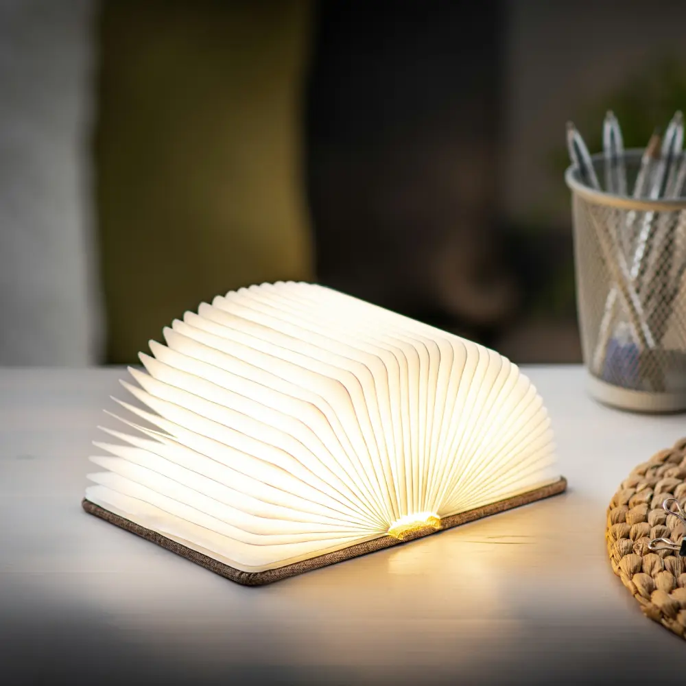 Mini Lampa książka Smart Book Coffee Brown - wykończenie tkaniną - obrazek 10