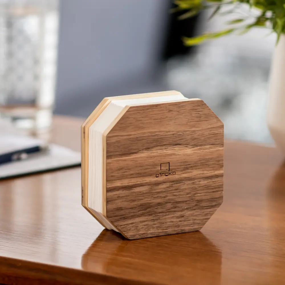 Inteligentna lampa akordeonowa Natural Walnut Wood