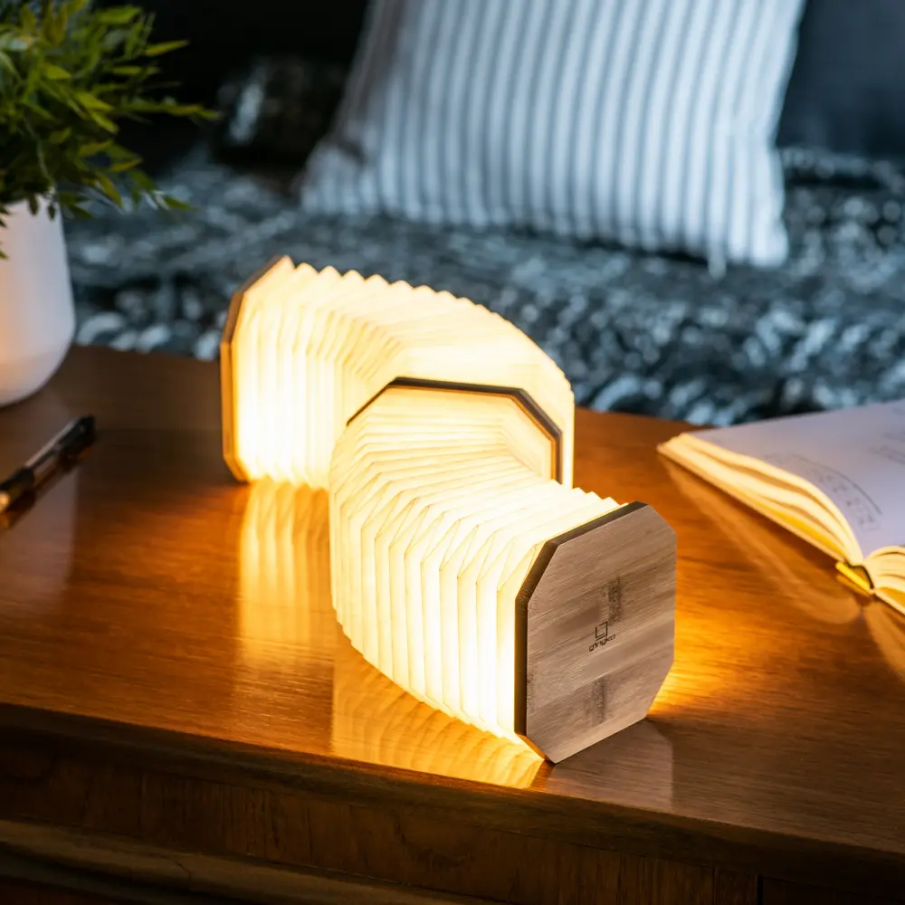 Inteligentna lampa akordeonowa Natural Bamboo Wood - obrazek 17