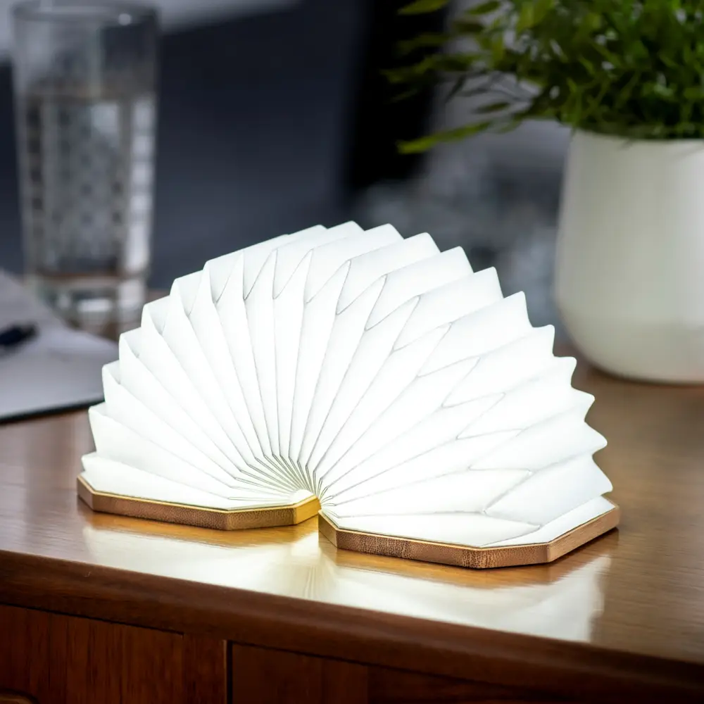 Inteligentna lampa akordeonowa Natural Bamboo Wood - obrazek 15