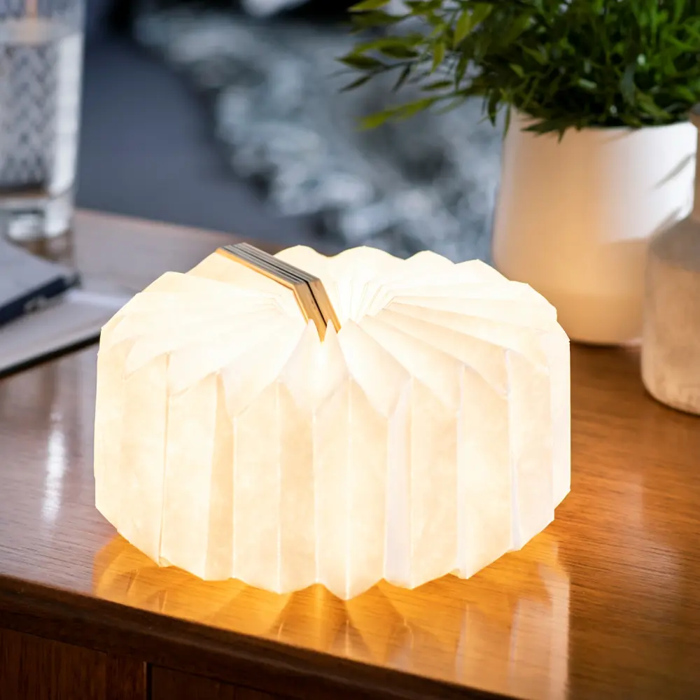 Inteligentna lampa akordeonowa Natural Bamboo Wood - obrazek 14